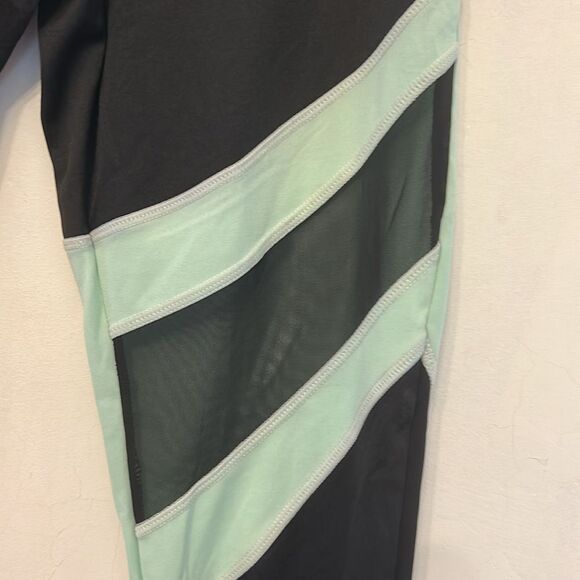 AQ-Sport black lime green leggings Size XL New - Picture 3 of 8